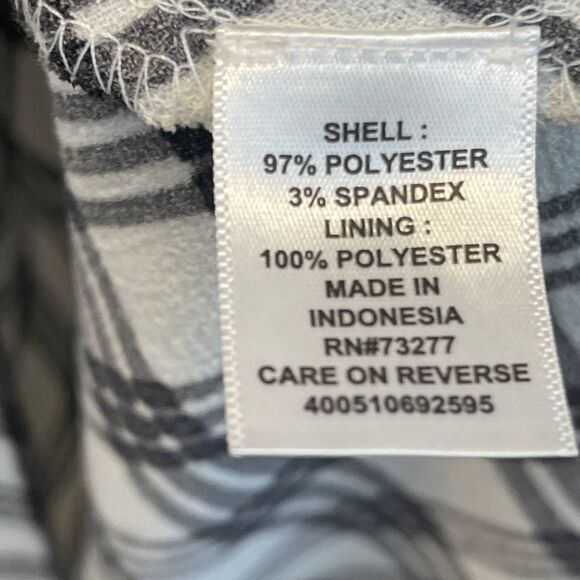 ELLE Black White Plaid Fit & Flare Dress Handkerchief Hem Size Large Zipper EUC - Picture 4 of 15